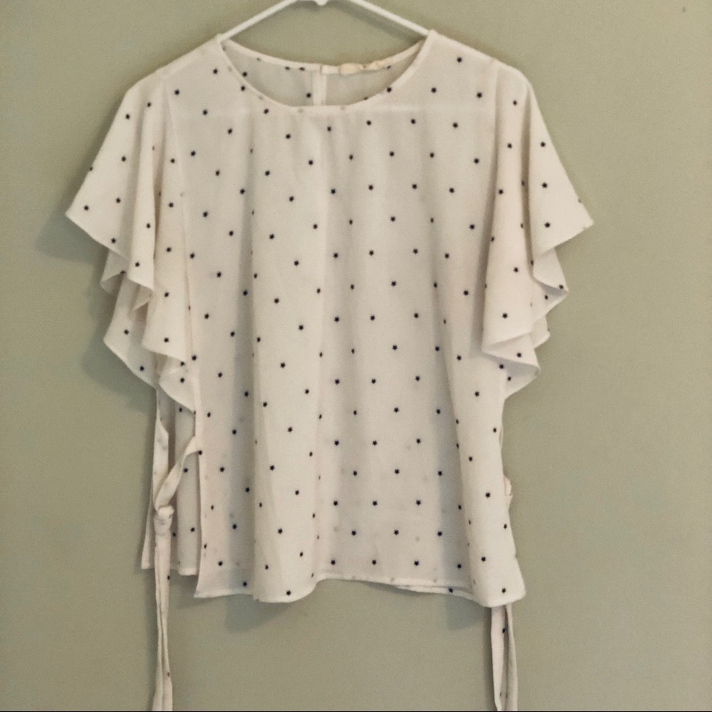 Elodie Star Flutter Sleeve Blouse with Side Tie